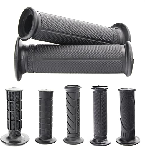 Area1 universal Motorrad Motorroller Lenkergriffe Griffe Griffgummis 2 Stück 1x 22mm + 1x 24-25mm (7/8 / 1 Zoll) (SCHWARZ) Kompatibel mit KSR (Rille)