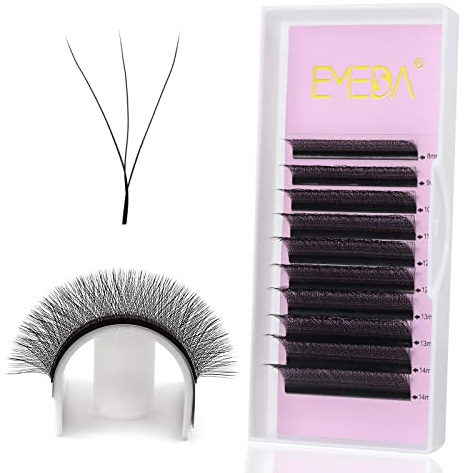 EMEDA 3D W Wimpern Extensions Set D Locke 0,07mm Selbstfächernde Wimpern W Geformt Vorgefertigte Fächer Y Extensions YY Wimpern Set Premade Volume Fans 10mm 12mm 14mm (0,07 D 10mm)