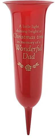 Jarrón de flores con pinchos para tumba de Navidad, color rojo