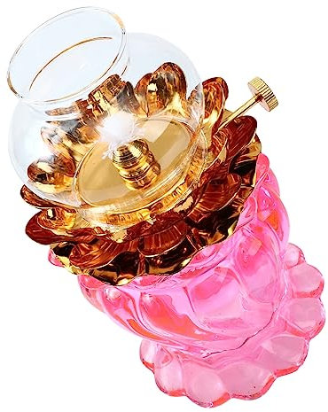 Garneck 1stück Buddhistische Öllampe Lotus-Design Verstellbare Kerosinlampe Für Tägliche Beleuchtung Und Dekoration Im Landhausstil Sicher Und Langlebig Für Wohnräume Und Tempel
