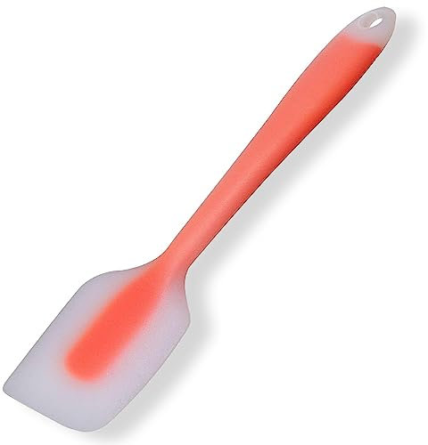 DAZISEN Spatule en Silicone Résistante à la Chaleur - Flexible, Antiadhésive, Sans Coutures pour la Cuisine et la Pâtisserie, Orange, L