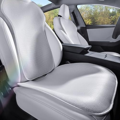 TOPABYTE Front Car Seat Covers for Tesla Model Y Model S Model X Model 3 | Breathable Interior Cover Seat Cushion Protector for Tesla Model 3/Y/X/S 2017-2026 All Season Protection Mat