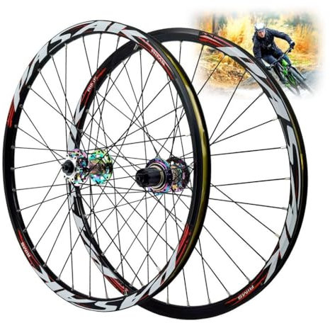 MTB Fahrrad Laufradsatz 26 Zoll, 27,5 Zoll, 29 Zoll Rennfelge Aluminiumlegierung, Scheibenbremse 32H Vorder Und Hinterräder Radfahren QR for 7/8/9/10/11 Geschwindigkeit 2180 G ( Farbe : Rot , Size : 2