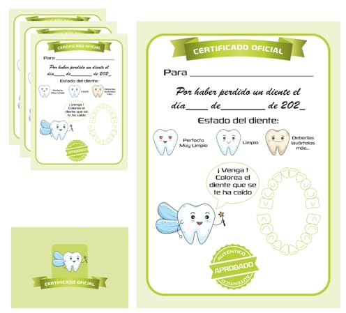 Myfuturshop® Zähne, zertifiziert mit sauberem Zahn, 10 Stück, originelles Geschenk für Jungen und Mädchen, Grün
