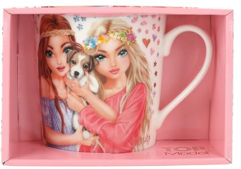 Depesche 12907 TOPModel Velo Fleur - Tasse mit Model Motiv, Blumen und Goldaufdruck, Trinkbecher aus Porzellan mit Henkel, Füllmenge ca. 300 ml