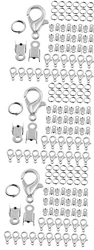 Operitacx 3sätze Schmuckzubehör Set Mit Hülsen- Karabinerverschlüsse Sprungringe Für Armbänder Und Für Schmuckherstellung Und Reparatur