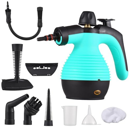 Boyuan Nettoyeur à Vapeur portatif, vaporetto Haute Pression avec 10 Accessoires, Nettoyeur à Vapeur Portable pour Voiture, Cuisine, Salle de Bain, sols, Jouets, fenêtres