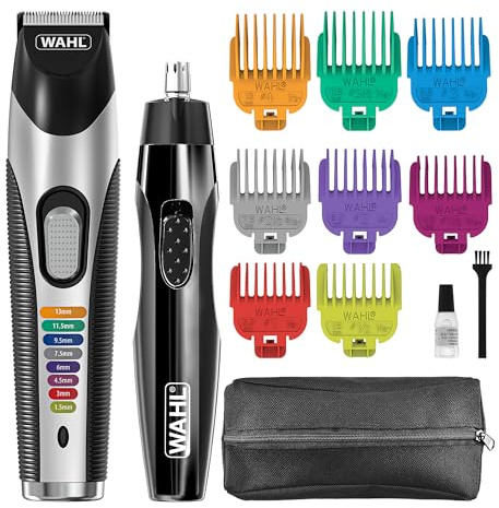 Wahl Colour Trim Multigroomer Kit, Includes Ear & Nose Trimmer, Body Grooming, Beard Trimming, 8 Colour-Coded Length Combs, Travel Case, 60 Minute Cordless Power