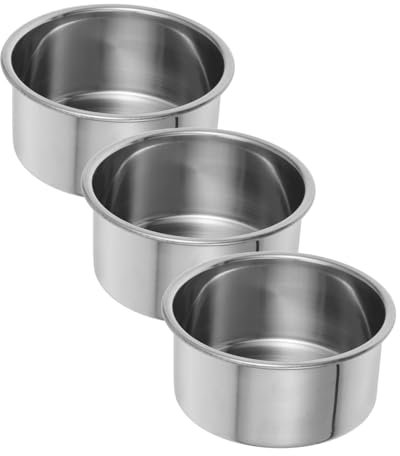 Alipis 3piezas Molde Para Pasteles De Acero Inoxidable Mini Bandejas Redondas Para Hornear Tartas y Postres Para Cocinas y Repostería