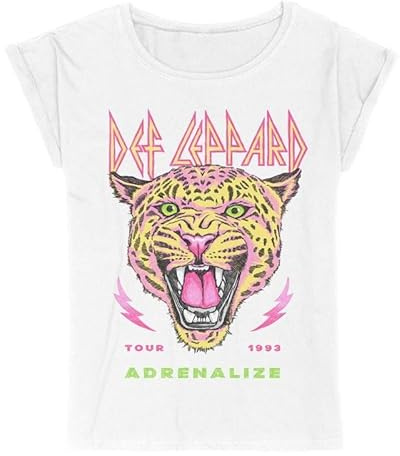 Def Leppard Adrenalize Tour 1993 Frauen T-Shirt weiß Band-Merch, Bands