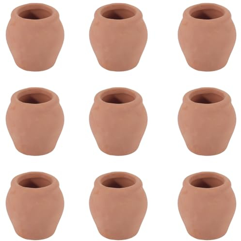 GORGECRAFT 10 Mini Pot en Argile de 2.4cm Petit Pot en Terre Cuite en Porcelaine pour Jardinière Fleurs Plantes Succulentes Cactus Décoration pour Intérieur Extérieur Rebord de Fenêtre