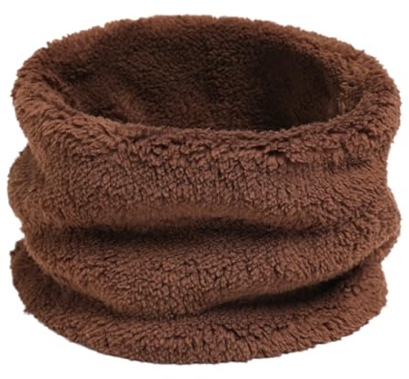 Falafoty Sciarpe per Bambini Scaldacollo Invernale Sciarpa Rotonda in Pile Spesso Termica Antivento, Sciarpa Scaldacollo Loop Fazzoletto da Collo per Bambini Adulti Inverno Sport Outdoor (Marrone)