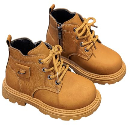 Botas de invierno genéricas para niños, botines para niños, botines para niñas, botines para niños, botas de tobillo para niños, zapatos de ocio para niños pequeños, marrón, 30