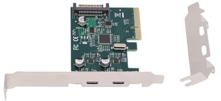 Plyisty Carte D'extension PCIE USB 3.1 Gen 2 10 Go, 2 Ports USB Hub PCI Express 3.0 X4 Adaptateur PC Hub Interne pour Leprès de Données de Bureau de Travail de Bureau