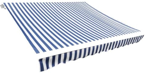 Pergola Jardin Extérieur, Toit d'auvent Toile Bleu et Blanc 4x3 m (Cadre Non Inclus), Store Exterieur terrasse pour Balcon, terrasse et Jardin