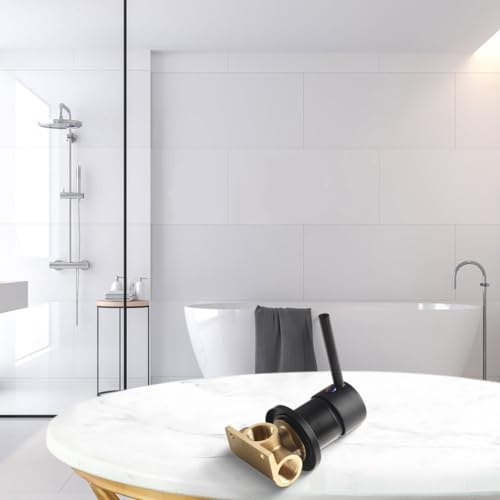 Miscelatore per doccia rotondo a parete con leva singola, controllo manuale dell'acqua calda e fredda, per rubinetto miscelatore dell'acqua da bagno in ottone resistente con elegante cromato (nero)