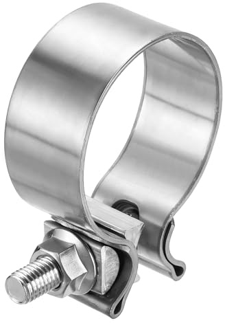 QUARKZMAN Abrazadera de manguera con perno en T 58-66 mm plateado | acero inoxidable, para escape, 29 mm de ancho, para tubos silenciadores mangueras tuberías de agua