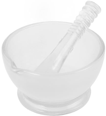 BESPORTBLE Mortero de Vidrio 75 Ml con Base Antideslizante y Cuenco Resistente para Moler Especias, Juego Práctico para Cocina y Laboratorio, Utensilio de Cocina Multifuncional
