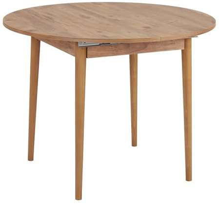 Moderner ausziehbarer Esstisch, Atlantic Pine, 100 x 100 cm (offen: 131 cm) | 100% melaminbeschichtete Spanplatte, 18 mm Stärke | stilvolle Holzbeine, perfekt für skandinavische Heimdekoration