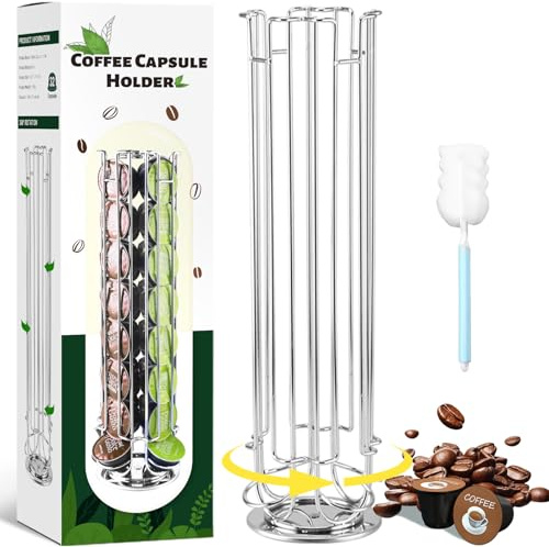 JOYBOY Soporte para Cápsula de Café,Dispensador de Cápsulas,Puede Contener 32 cápsulas,Organizador de Cápsulas de Café 360 Grados Giratorio,Organizador de Almacenamiento,Base antideslizante