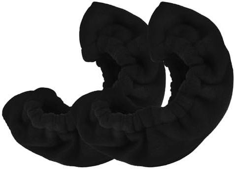 SECFOU 1 Paar Schlittschuh Kufenschoner aus Stoff 40cm X 7cm Schwarz mit Trageband Schutzhülle für Eiskunstlauf Eishockey und Eisschnelllauf