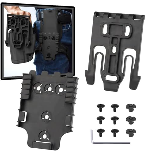 LZAQHMT Kit Sistema Bloccaggio Rapido (QLS) - Forcella Bloccaggio E Adattatore per Fondina con Piastra Ricezione per Fondina Gamba, Cintura Servizio Passante(Matte Black)