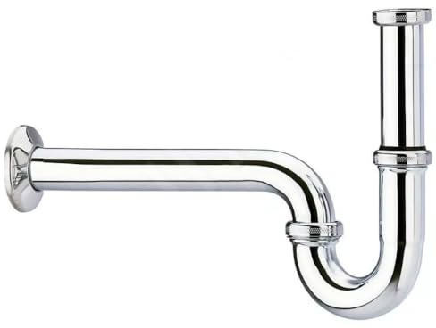 Schläfer 3939500 | Universeller S-förmiger Waschbecken-Siphon für Messing-Waschbecken und Bidet 11/4 verstellbarer Ablaufschlauch ø 32mm, geruchshemmend, Chrom-Siphon Badezimmer-Waschbecken