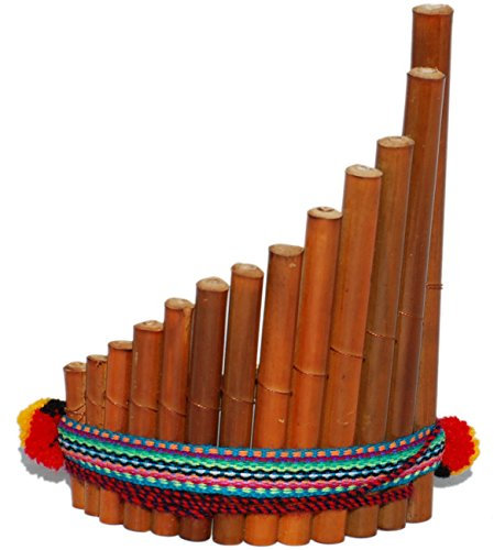Panflöte - gebogen, 13 Röhrchen, Rondador – fair gehandelte Handarbeit aus Ecuador