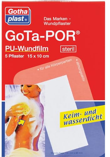 GoTa-POR PU Wundfilm 15 x 10 cm sterile Pflaster, 5 St. Pflaster
