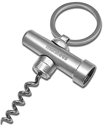 Munkees Mini porte-clés tire-bouchon, petit porte-clés, ouvre-bouteille, ouvre-bouteille de voyage, ouvre-bouteille portable, sac à dos de camping, amateurs de vin, serveurs, barmen, coffret cadeau