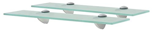 vidaXL 2X Regal Schwebend Wandregal Glasregal Glasboden Glasablage Badablage Wandablage Badregal Ablage Regale Bad Glas 40x10cm 8mm