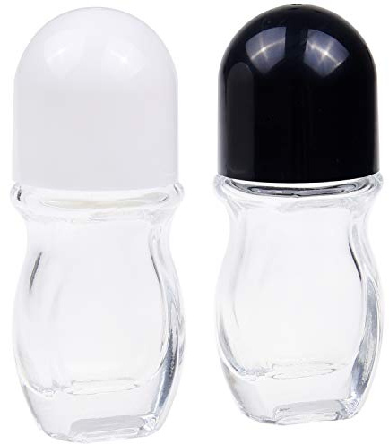 Kare & Kind 2 Pack Deodorant Glass Rollers - Empty Rollerball Bottles, Roll on Bottles for Oils, Sunscreen Roller Applicator, Essential Oil Roller Bottles Refillable Roller Ball Applicator (50 ML)