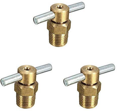 GAOHOU 3pcs Brass 1/4'' NPT Water Drain Valve for Air Compressor Tank Replacement Part