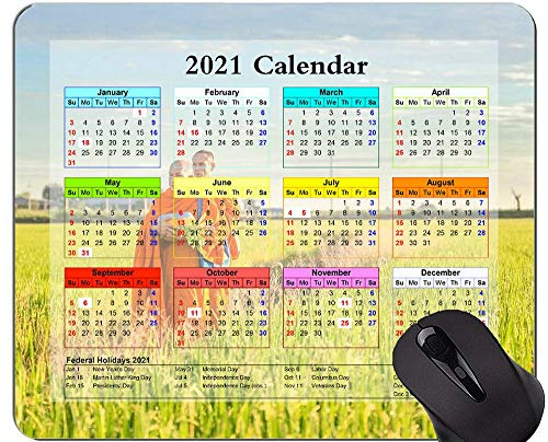 Yanteng Gaming Mouse Pad 2021 Jahreskalender mit Feiertag, Buddhismus Faith Mouse Pad mit genähter Kante
