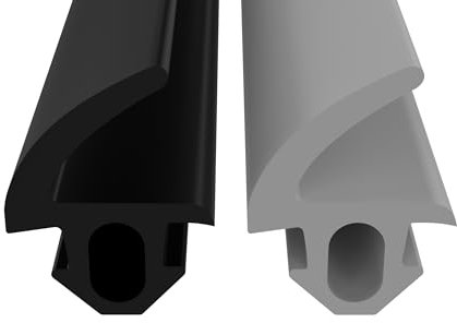 Anschlagdichtung Fensterdichtung für Fenster-Systeme, Verglasungsdichtung für Außenbereich & Innenbereich Kunststofffenster & Aluminiumfenster Dichtung (Schwarz 10m)