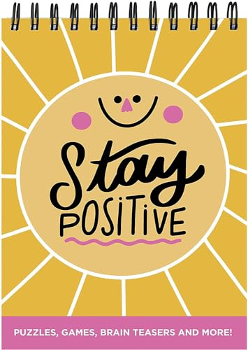 TF Publishing | Stay Positive Assorted Spiral Puzzle Book | Activity Book | Over 150 Puzzles and Solutions | Variety Brain Games | What to Do When Bored | 6 x 8