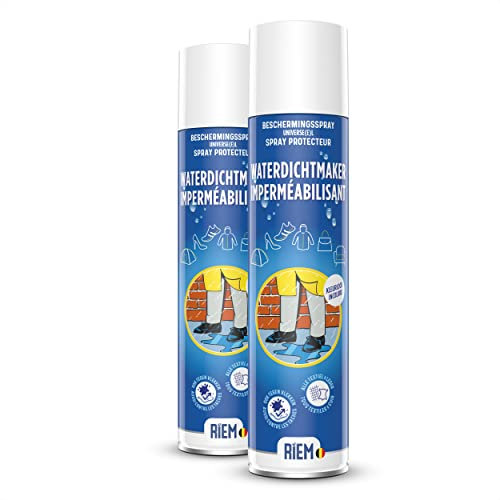 RIEM - Imperméabilisant 2x400 ml - Tissus - Cuir Naturel et Synthétique - Vêtements - Chaussures - Sacs - Tentes - Bâches et Textiles Extérieurs - Canapé et Mobilier - Protection contre les Taches