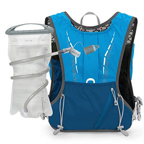 MAOTN 180g/5L Leichte laufweste rinkrucksack mit 1.5L Wasser trinkblase,Outdoor Trail Marathon Camping packsack Bergsteigen wandern Radfahren wasserdichte Tasche trinkweste,Blue,Size