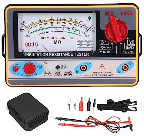 TY6045 Testeur de Résistance D'isolement Mégohmmètre Portable 1000V 5MΩ‑2000MΩ Mesures de Résistance ABS Mètre 10-2000M±10% Longueur D'arc