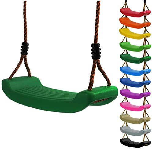 Kinderschaukel Brettschaukel stabil Schaukelsitz aus Kunststoff für Spielturm (Grün)