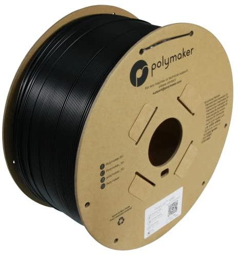 Polymaker ABS-Filament, 1,75 mm, schwarzes ABS, 3 kg, hitzebeständige ABS-Kartonspule – PolyLite ABS-3D-Filament, 1,75 mm, schwarzes Filament
