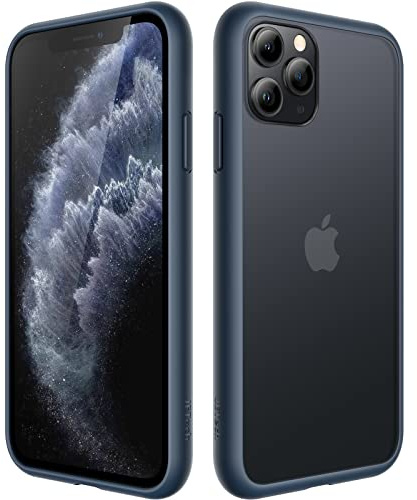JETech Matt Hülle für iPhone 11 Pro 5,8 Zoll, Stoßfest Militärstandard FallSchutz Handyhülle, Mattierte Durchscheinende Rückseite Schutzhülle, Anti-Fingerabdruck (Sturmblau)