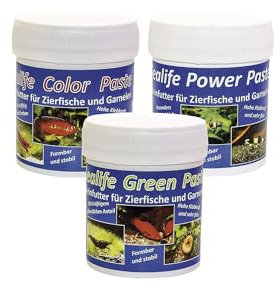 3er-Set Sealife Futter Pasten - Fischfutter und Garnelenfutter Farbfutter Aufzuchtfutter Hauptfutter