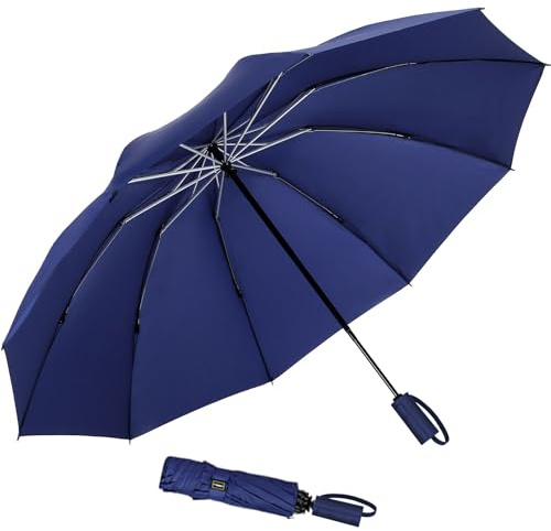 LANBRELLA Umbrella Compact Inverted Folding Umbrellas Auto Open Auto Close - U2.3 Navy Blue