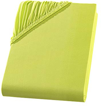 Visaggio Mikrofaser Spannbettlaken 180-200 x 200 cm Apfelgrün Microfaser Polyester Spannbetttuch Bettlaken