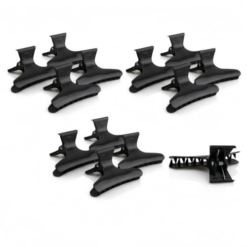 Grapelet 12x pince à cheveux papillon, pince à cheveux en plastique Papillon noir outils de coiffure Convient aux outils de coiffure pour filles
