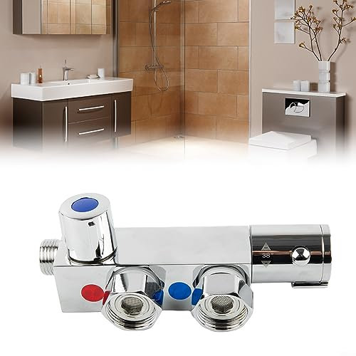 Mitigeur de douche thermostatique vertical moderne, robinet mitigeur de douche thermostatique, connecteurs chauds et froids de 1,27 cm avec laiton pour caravane statique