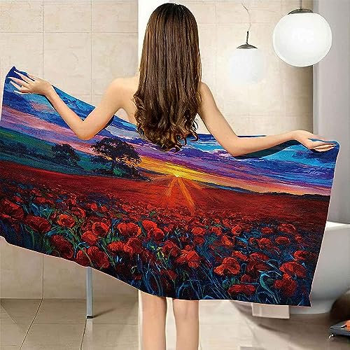Strandtücher Mit 3D-Druck, Meer Aus Distel-Ölgemälde, Perfekt Für Strand, Bad, Pool Und Spa Für Erwachsene Und Kinder, Übergroß, Super Weich, Saugfähig, Große Handtücher 150 X 200 cm -0L5J+A5P