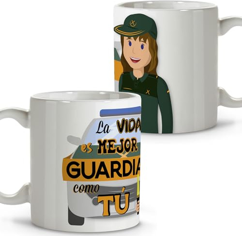 LolaPix Tazas de café originales. Tazas originales para regalar. Regalos para Guardia Civil. Tazas personalizadas. Taza cerámica 330 ml.