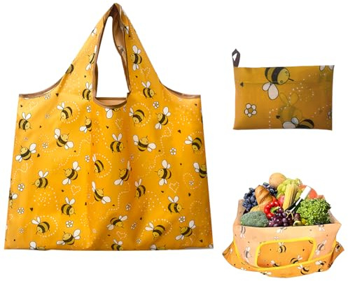 Reusable Shopping Bag, Foldable Shopping Tote Bag, Eco Friendly Grocery Bag, Washable Grocery Shopping Cloth Bags for Daily Use Travel Shopping Picnic Take Out Storage